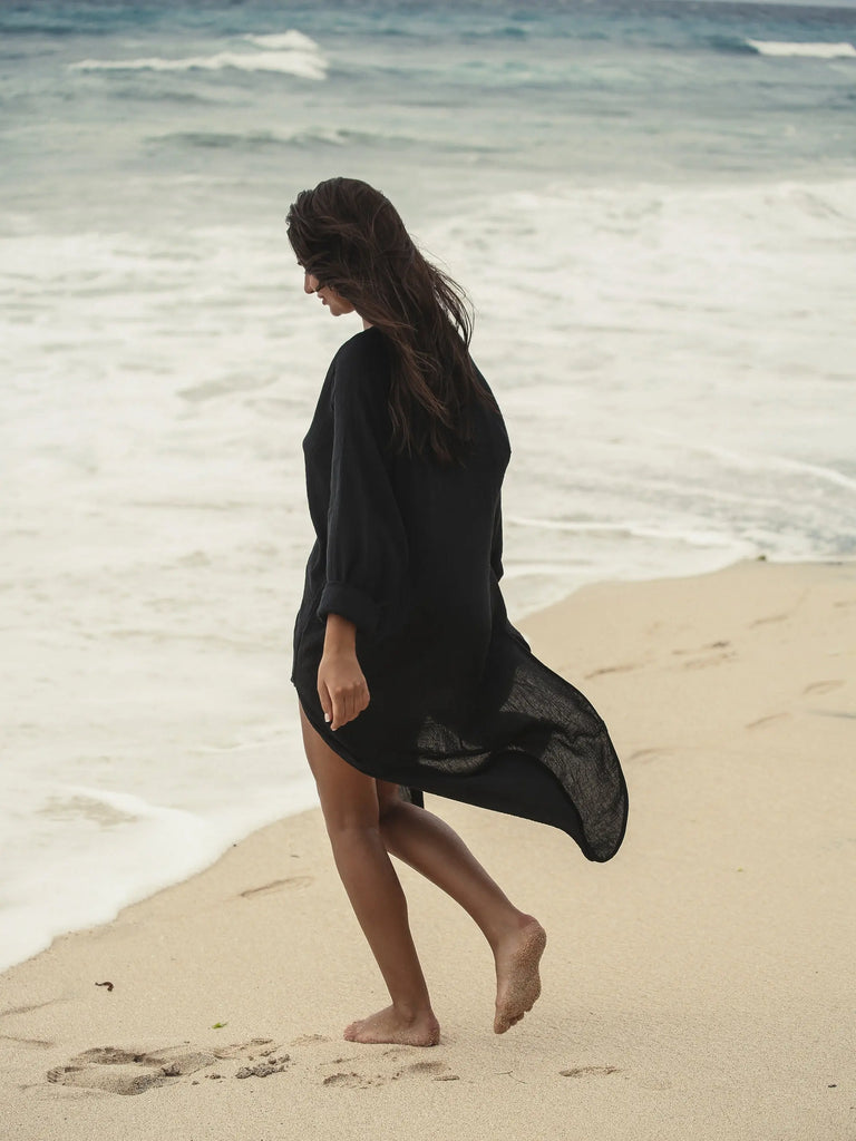 Terra Shirt Dress - Black by The Handloom The Handloom