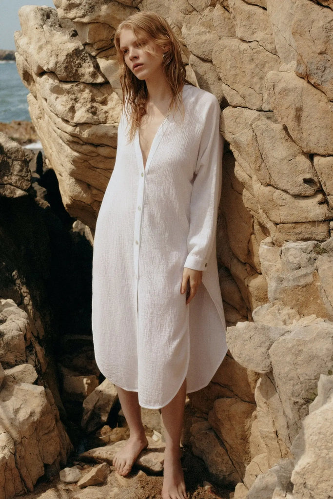 Terra Shirt Dress - White by The Handloom The Handloom