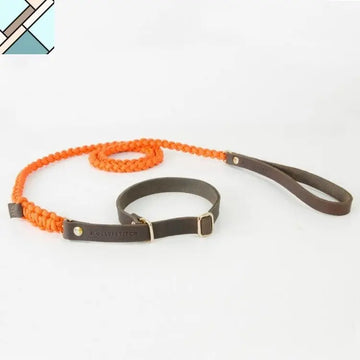 Touch of Leather Retriever Dog Leash - Pumpkin by Molly And Stitch US MOLLY AND STITCH US
