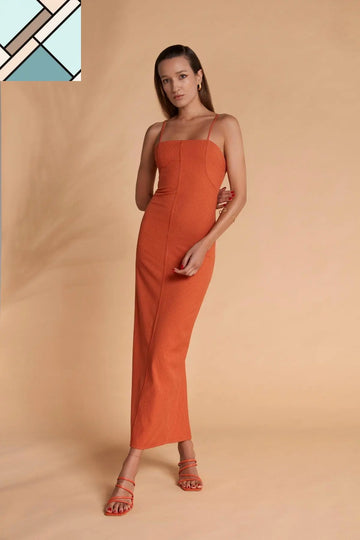 VIA DELL'AMORE SHEATH SILHOUSETTE LONG TUBE DRESS AYERA