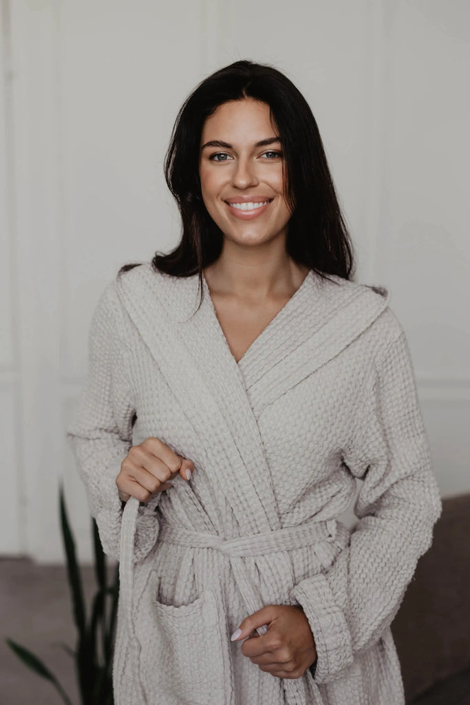 Waffle linen bathrobe Snuggle by AmourLinen AMOURLINEN