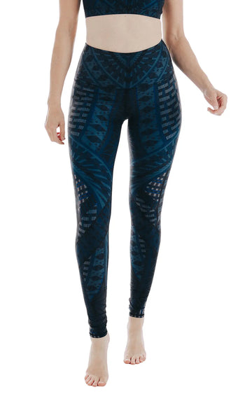 Warrior One Printed Yoga Leggings by Yoga Democracy Yoga Democracy