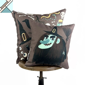 Witches Brew Pillow Set | Fall Décor | Halloween Pillows | Halloween Décor | Fall Throw Pillows | Cute Throw Pillows by UniikPillows UNIIKPILLOWS