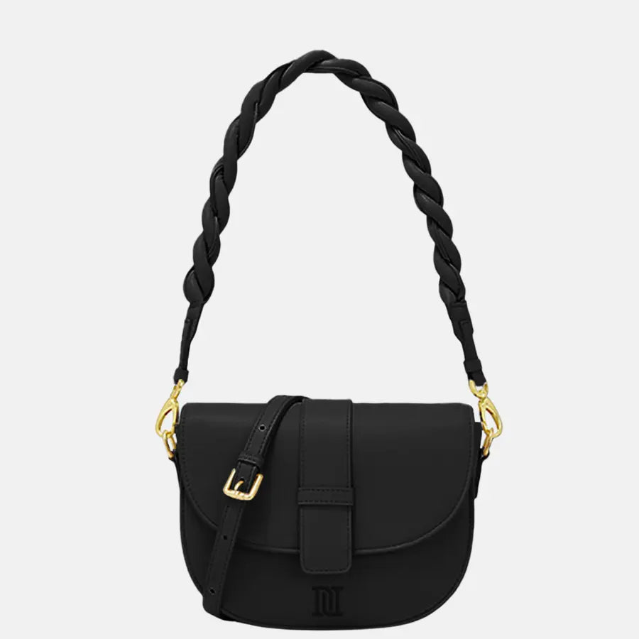 Women Shoulder Bag, Twisted Shoulder Strap Women Handbag-Black by Dioura Dioura