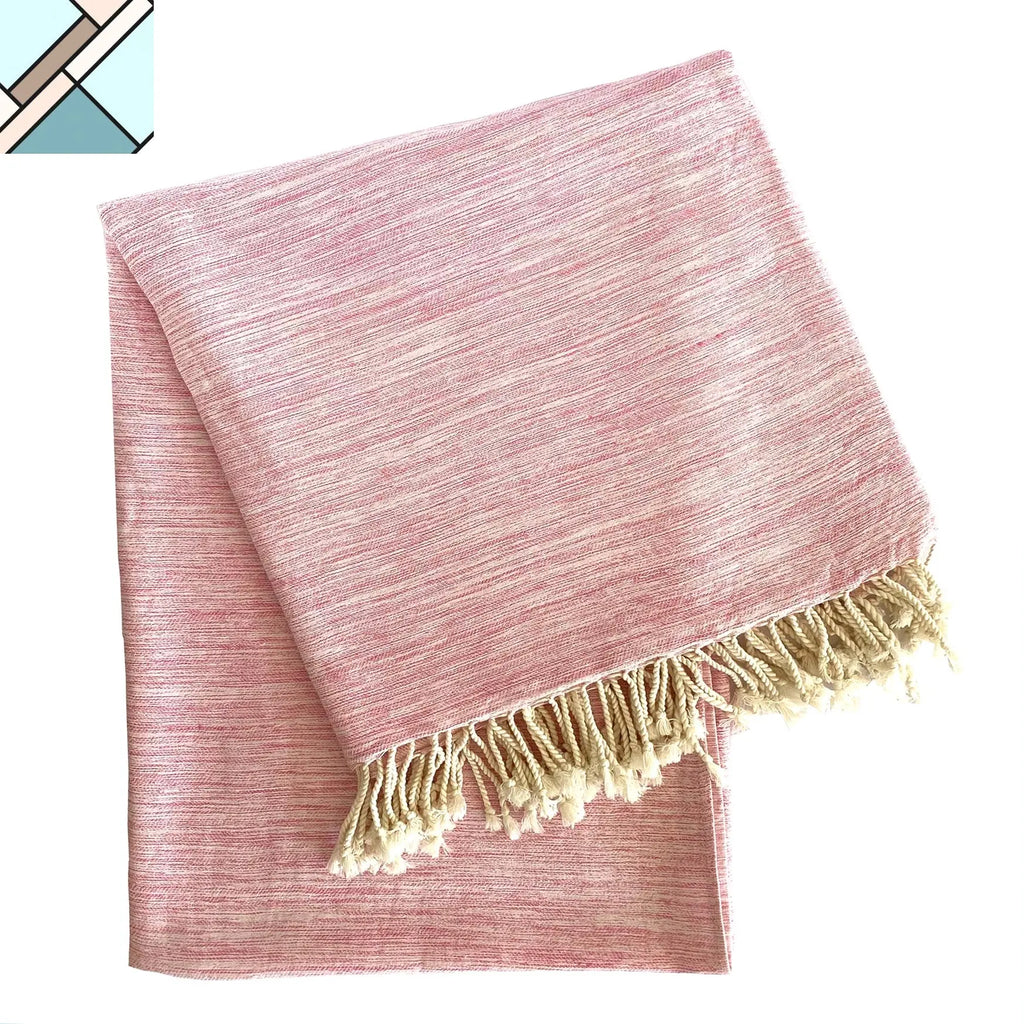 Yalova Ultra Soft Marbled Blanket Throw Pink by Eco Hilana HILANA UPCYCLED COTTON