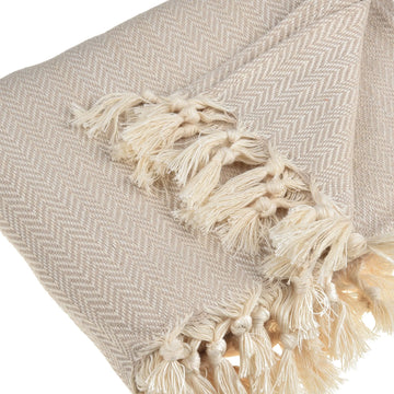 Zigzag Throw Blanket Pure Cotton 72"x50" by La'Hammam La'Hammam