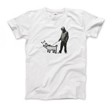 Banksy Dog Walker Artwork T-Shirt by Art-O-Rama Shop ART-O-RAMA-SHOP