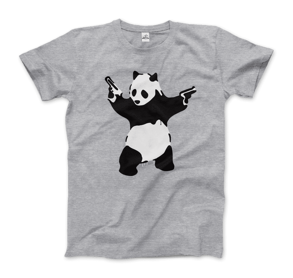 Banksy Pandamonium Armed Panda Artwork T-Shirt by Art-O-Rama Shop ART-O-RAMA-SHOP