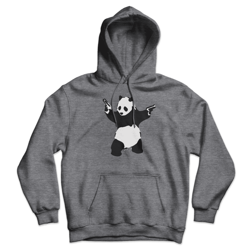 Banksy Pandamonium Armed Panda Unisex Hoodie by Art-O-Rama Shop ART-O-RAMA-SHOP