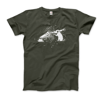 Banksy Rocket Dog (His Master’s Voice) Street Art T-Shirt by Art-O-Rama Shop ART-O-RAMA-SHOP