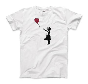 Banksy The Girl with a Red Balloon Artwork T-Shirt by Art-O-Rama Shop ART-O-RAMA-SHOP