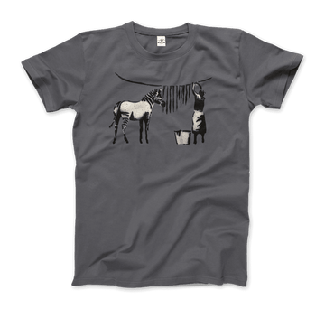 Banksy Zebra Stripes Artwork T-Shirt by Art-O-Rama Shop ART-O-RAMA-SHOP