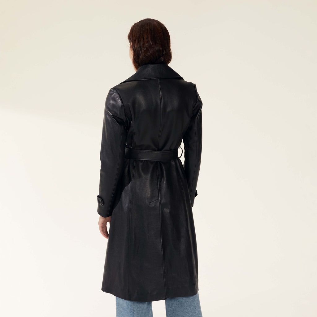 Margot Lambskin Leather Trench Coat by Italic ITALIC