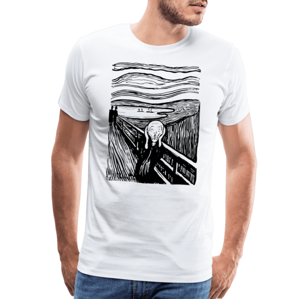 Edvard Munch - The Scream - Sketch Artwork T-Shirt by Art-O-Rama Shop ART-O-RAMA-SHOP