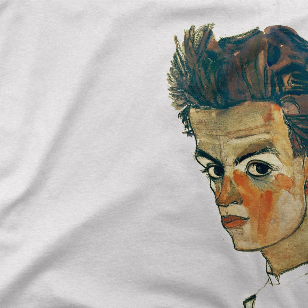 Egon Schiele Self-Portrait, Art T-Shirt by Art-O-Rama Shop ART-O-RAMA-SHOP