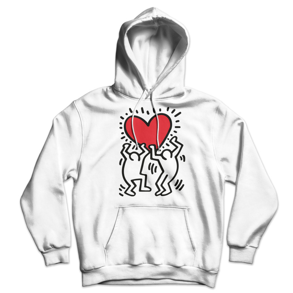 Men Holding Heart Icon, Street Art Hoodie by Art-O-Rama Shop – Ladiesse