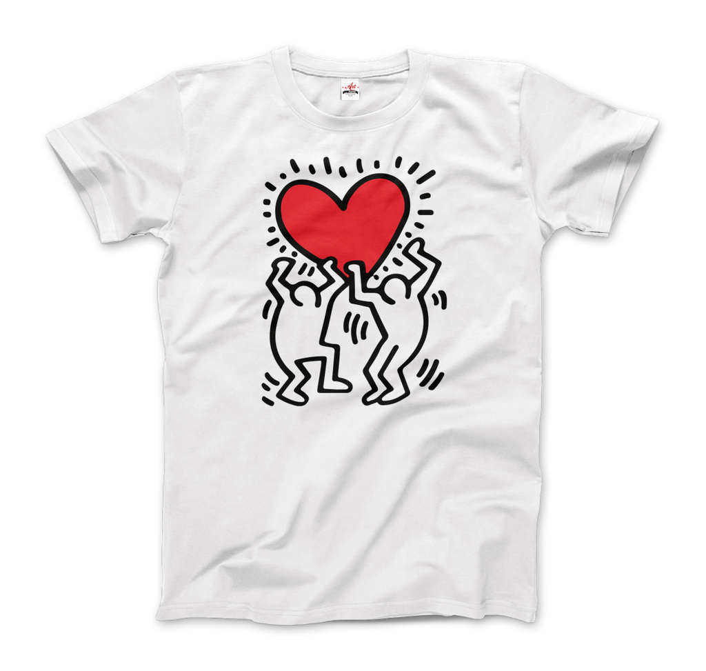 Men Holding Heart Icon, Street Art T-Shirt by Art-O-Rama Shop ART-O-RAMA-SHOP