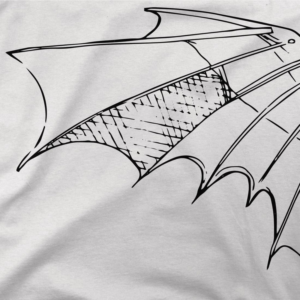 Leonardo Da Vinci, Glider Sketch Artwork T-Shirt by Art-O-Rama Shop ART-O-RAMA-SHOP