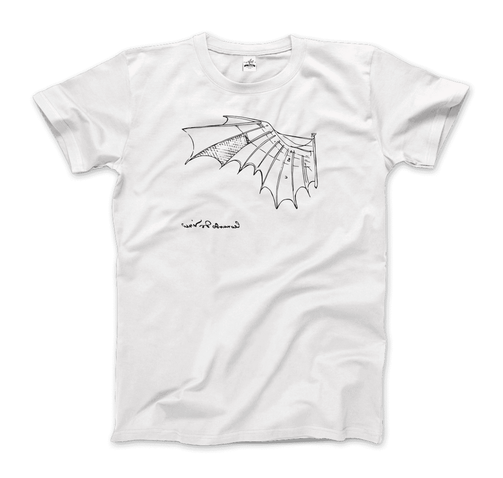 Leonardo Da Vinci, Glider Sketch Artwork T-Shirt by Art-O-Rama Shop ART-O-RAMA-SHOP