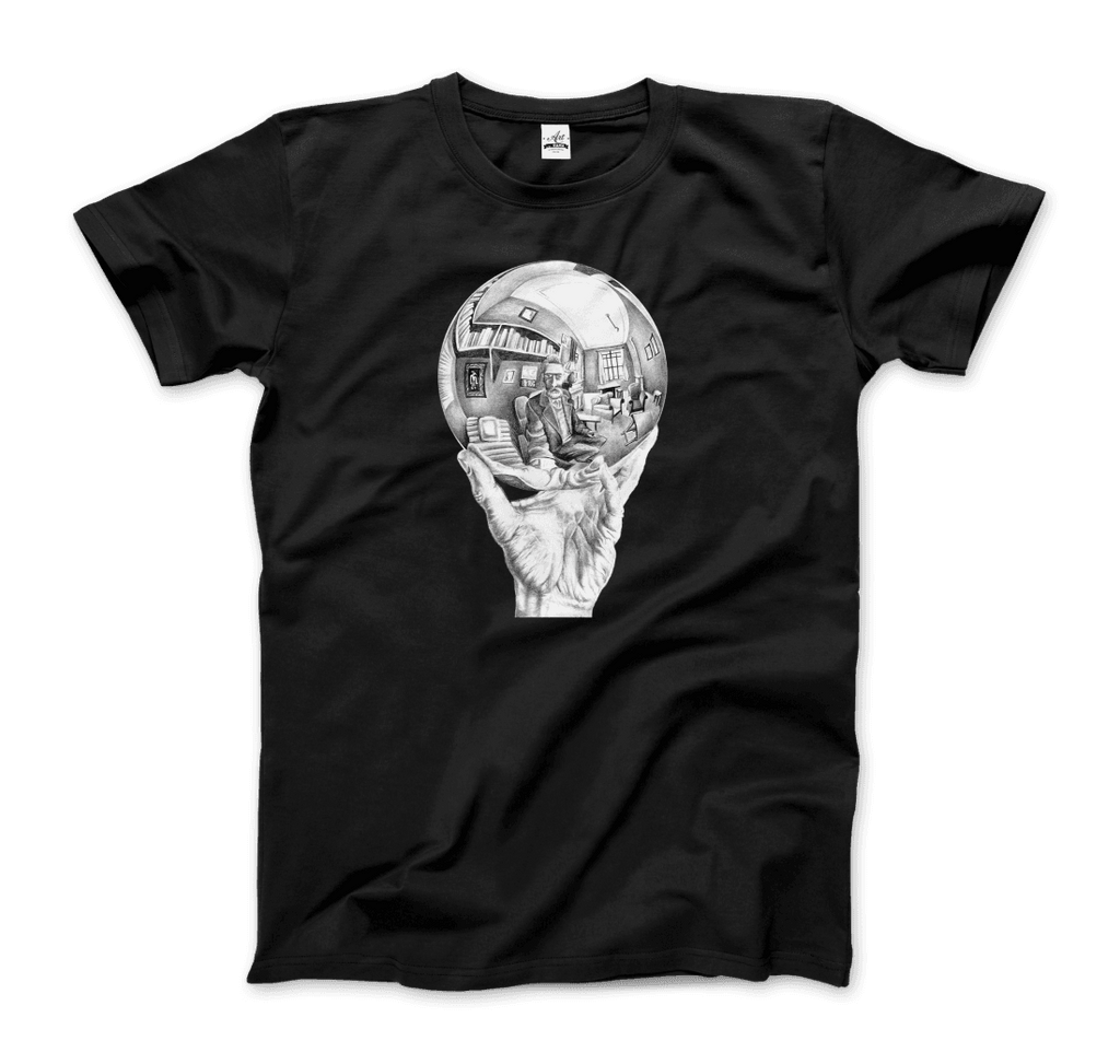 M.C. Escher Hand with Reflective Globe T-Shirt by Art-O-Rama Shop ART-O-RAMA-SHOP