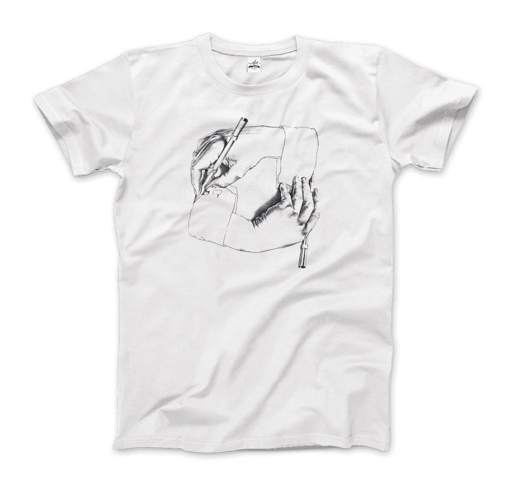 MC Escher Hand Drawing Hand Art T-Shirt by Art-O-Rama Shop ART-O-RAMA-SHOP