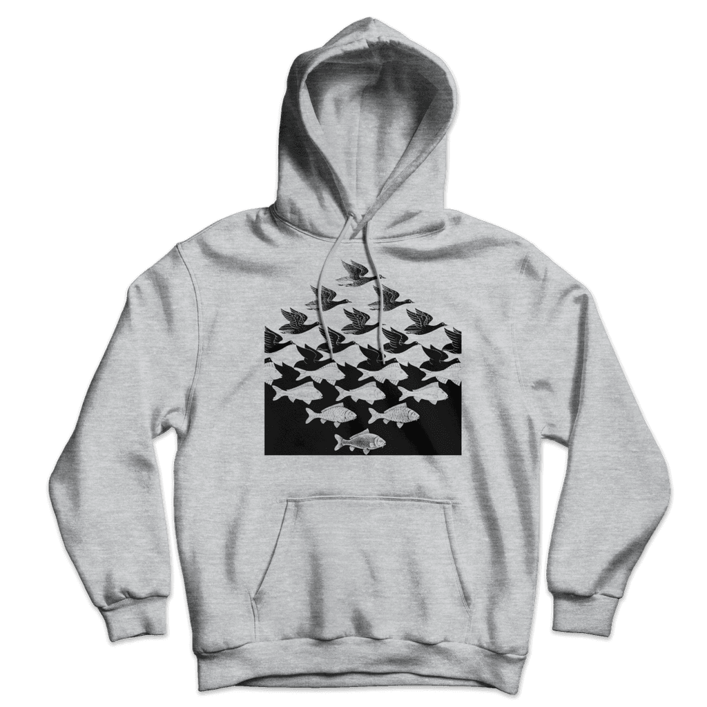 MC Escher Sky and Water I Art Unisex Hoodie by Art-O-Rama Shop ART-O-RAMA-SHOP