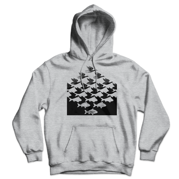 MC Escher Sky and Water I Art Unisex Hoodie by Art-O-Rama Shop ART-O-RAMA-SHOP