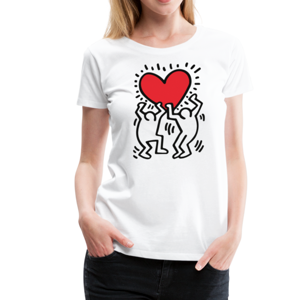 Men Holding Heart Icon, Street Art T-Shirt by Art-O-Rama Shop ART-O-RAMA-SHOP