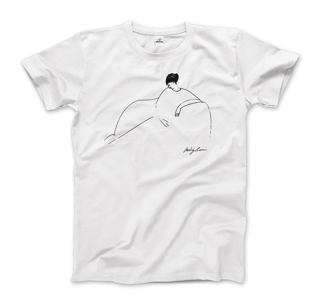 Modigliani - Anna Akhmatova Sketch Artwork T-Shirt by Art-O-Rama Shop ART-O-RAMA-SHOP