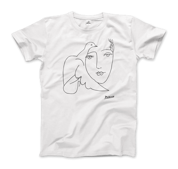 Pablo Picasso Peace (Dove and Face) Artwork T-Shirt by Art-O-Rama Shop ART-O-RAMA-SHOP