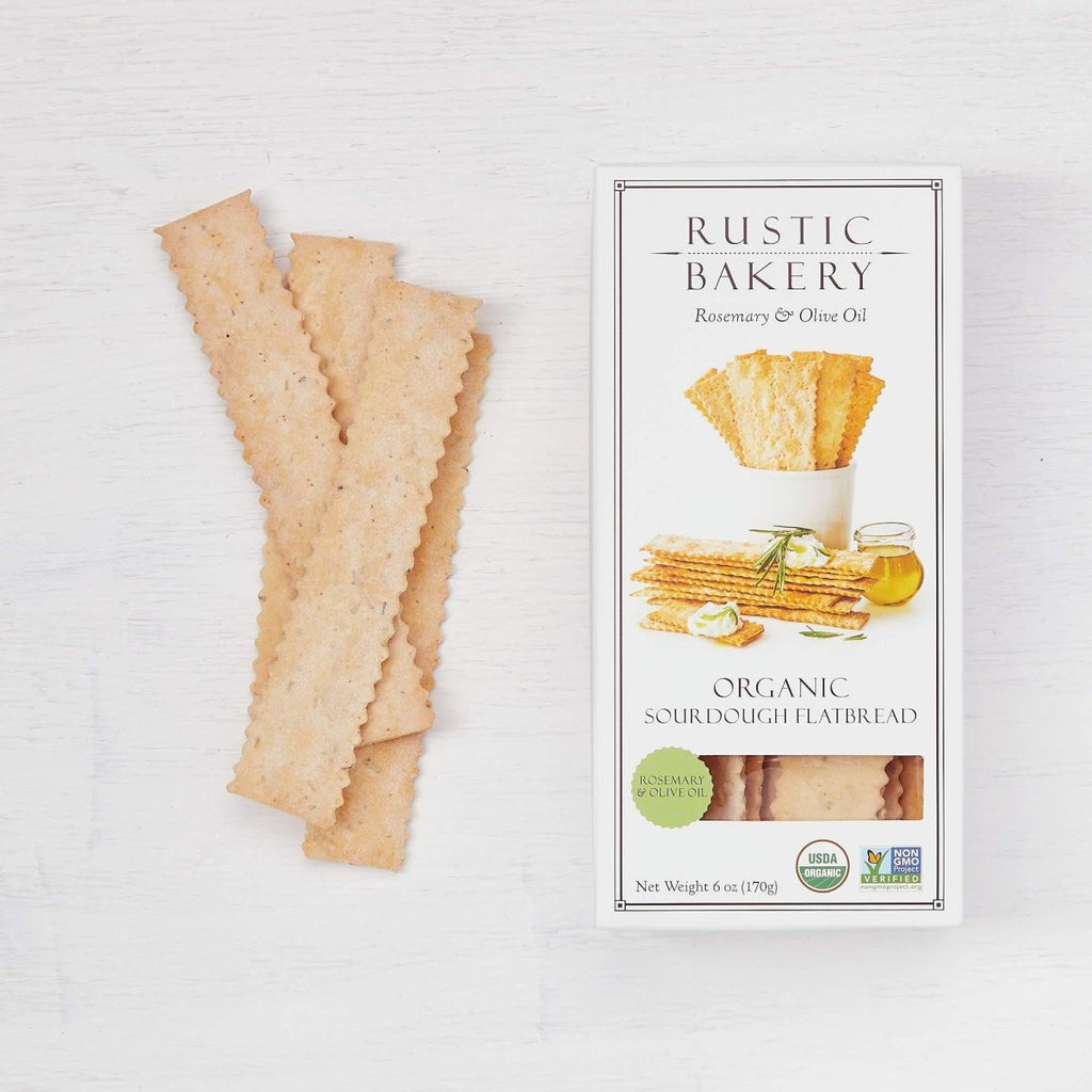 Rustic Bakery - 'Rosemary & Olive Oil' Organic Sourdough Flatbread Crackers (6OZ) by The Epicurean Trader THE EPICUREAN TRADER