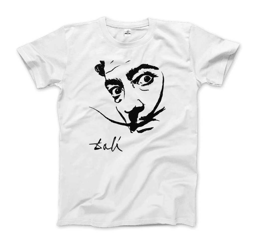 Salvador Dali Portrait Sketch Artwork T-Shirt by Art-O-Rama Shop ART-O-RAMA-SHOP