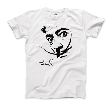 Salvador Dali Portrait Sketch Artwork T-Shirt by Art-O-Rama Shop ART-O-RAMA-SHOP