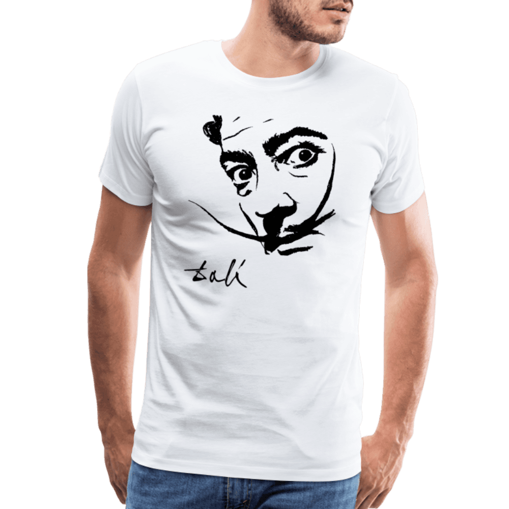 Salvador Dali Portrait Sketch Artwork T-Shirt by Art-O-Rama Shop ART-O-RAMA-SHOP